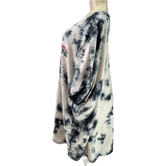 Guns N Roses +5 Tie-Dye Crew Rose & Skull Welcome To The Jungle Short Sleeve Tee - Picture 5 of 6